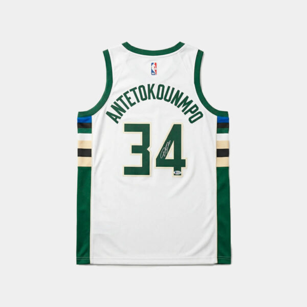 Giannis Antetokounmpo Jersey Hand Signed BAS