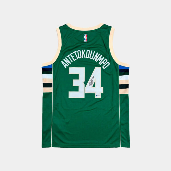 Giannis Antetokounmpo Jersey Hand Signed BAS