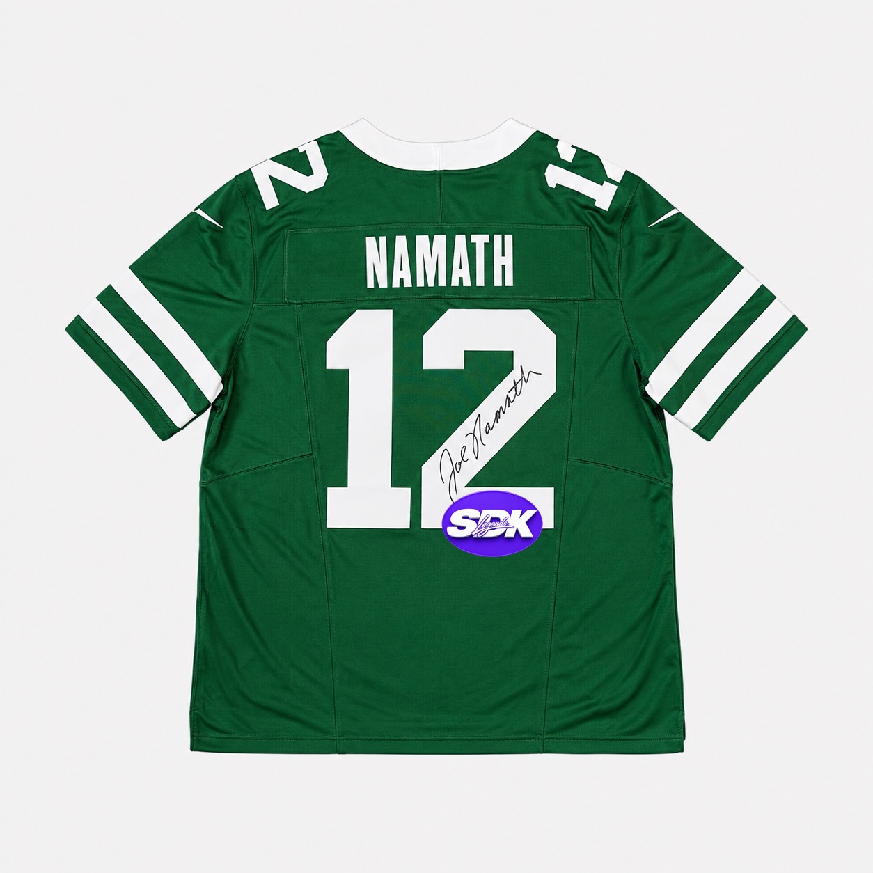 Joe Namath Signed New York Jets Green Jersey BAS COA