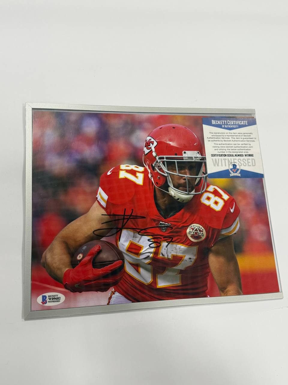 Travis Kelce Photo Hand Signed BAS