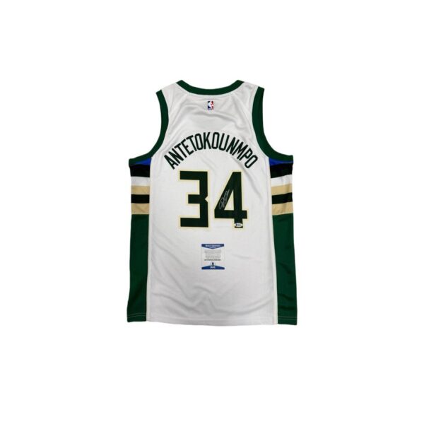 Giannis Antetokounmpo Jersey Hand Signed BAS