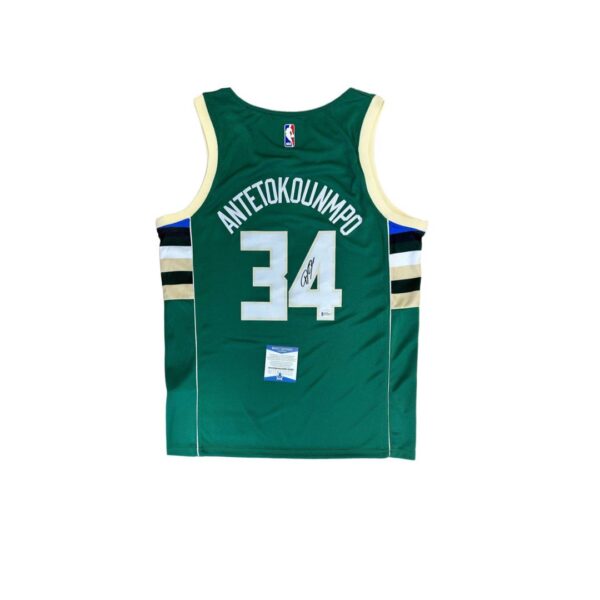 Giannis Antetokounmpo Jersey Hand Signed BAS
