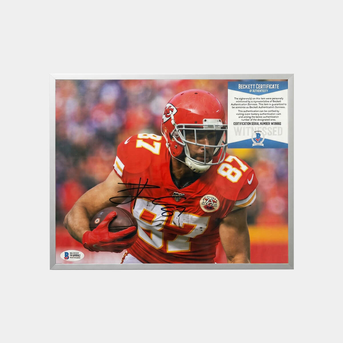Travis Kelce Photo Hand Signed BAS