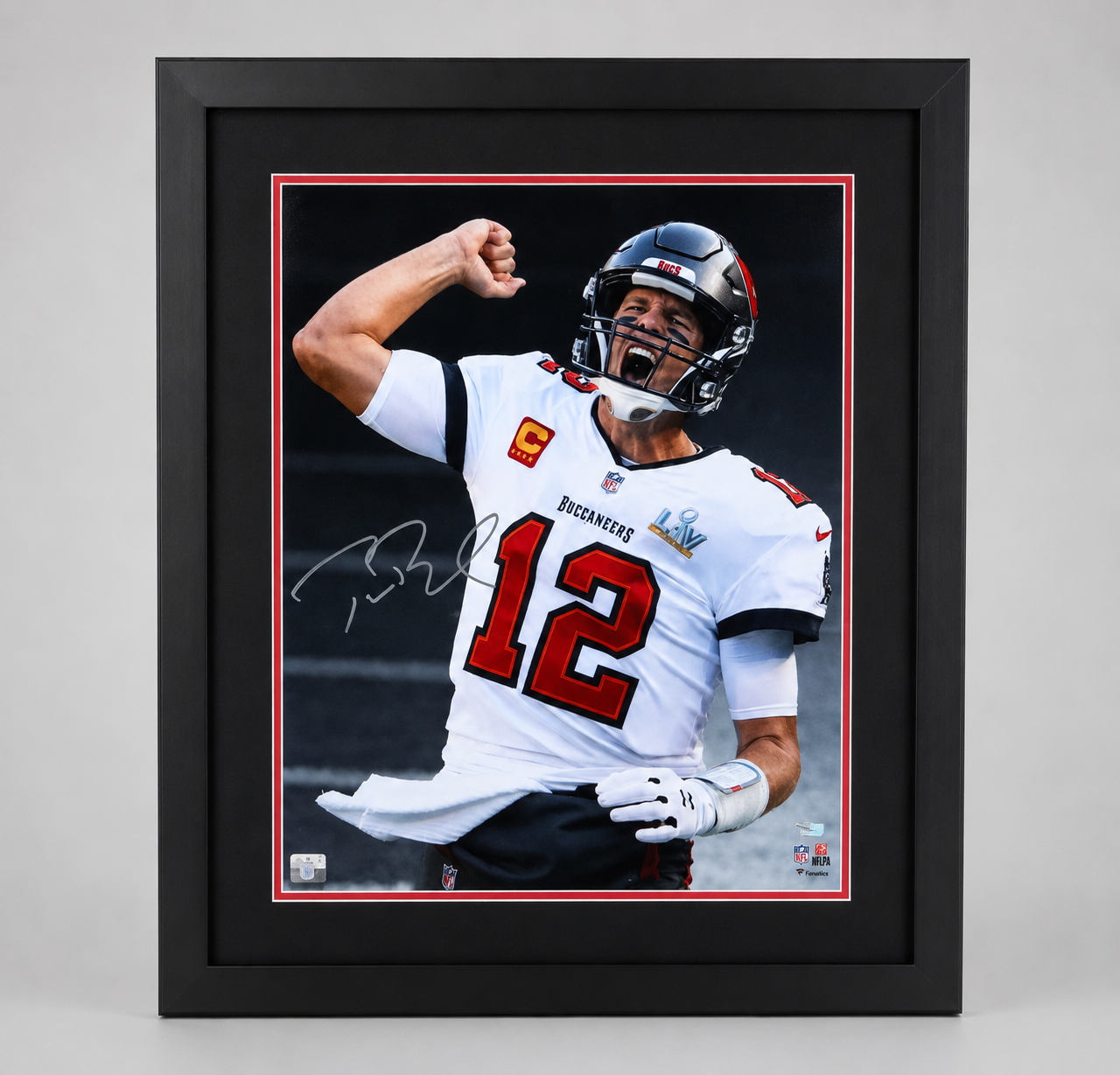Tom Brady Autographed Bucs SB LV "Scream" Framed 16" x 20" Photograph Fanatics