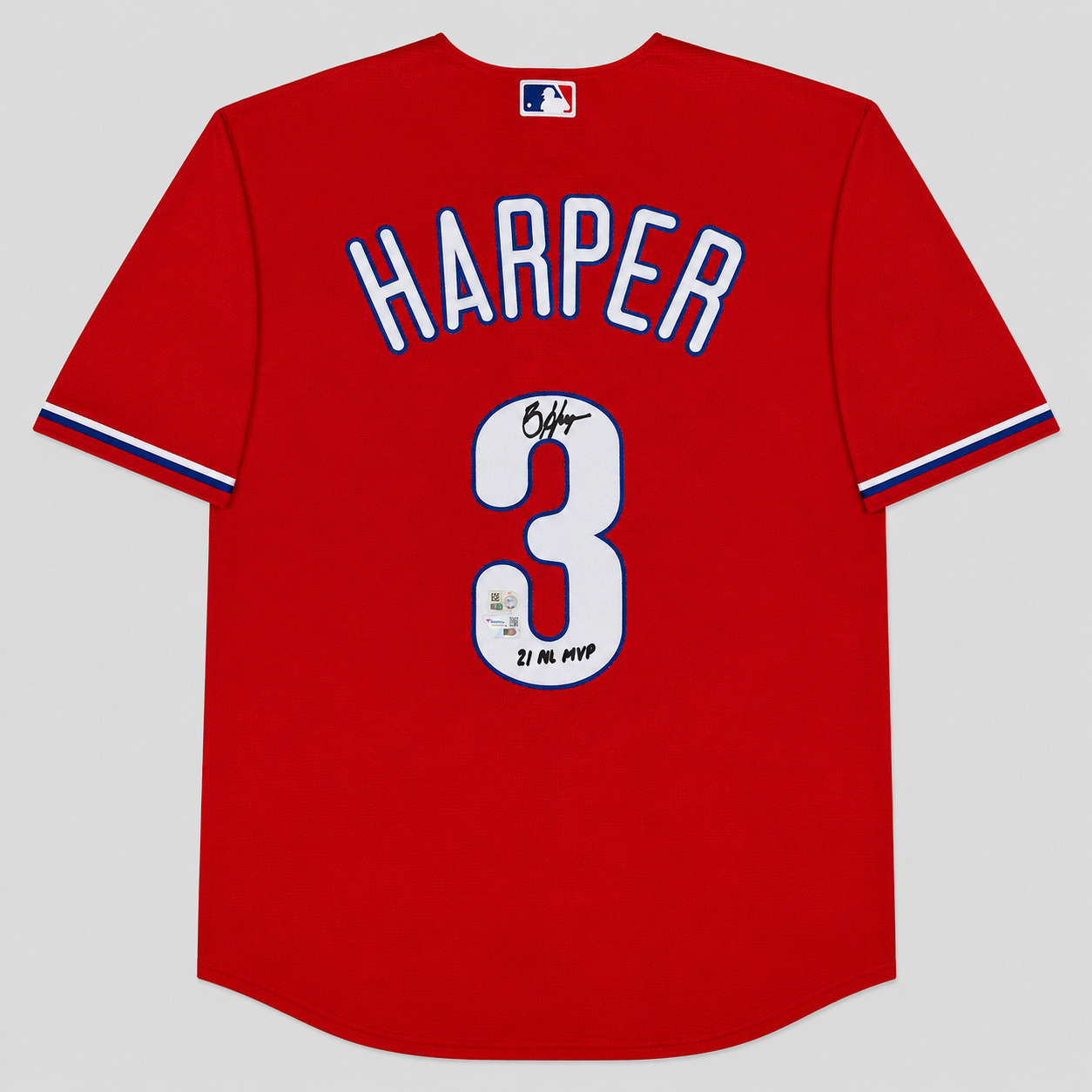 Bryce Harper Signed Philadelphia Phillies #3 Jersey "21 NL MVP" with Fanatics COA