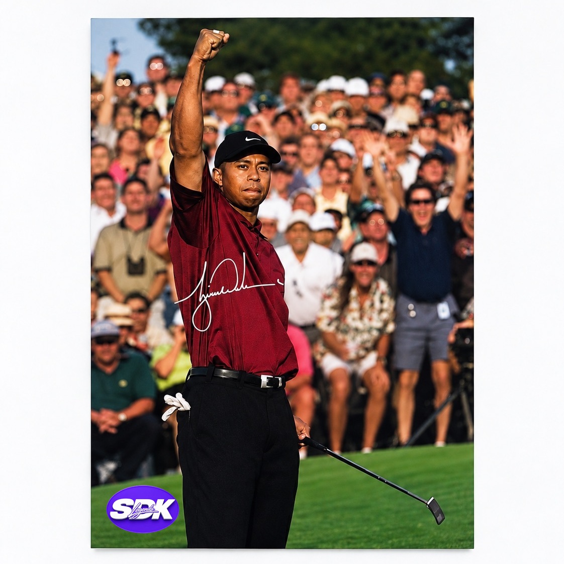 Tiger Woods Signed 01 Masters 20x24 Photo UDA COA