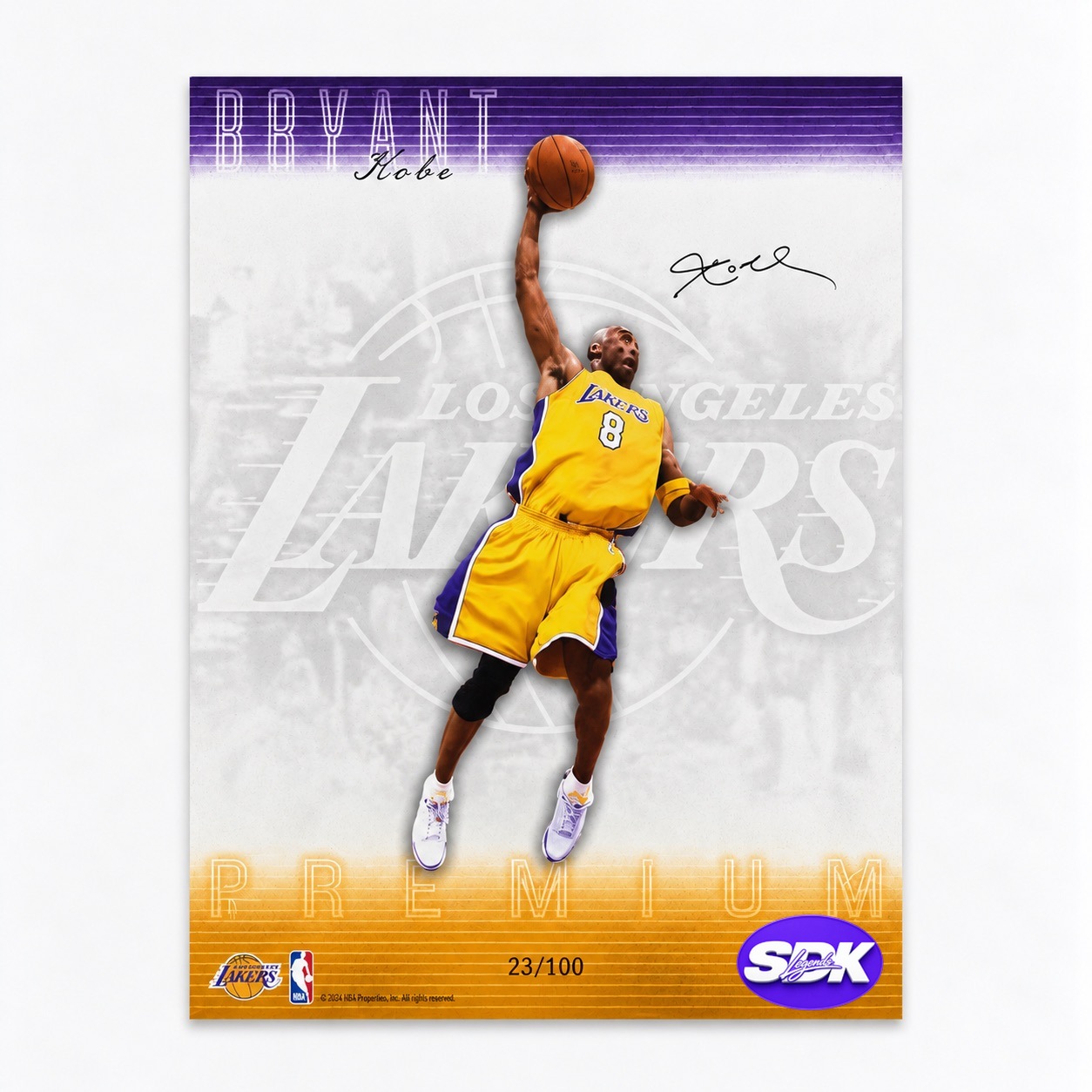 Kobe Bryant Signed Signature Slams 16x20 Photo UDA COA