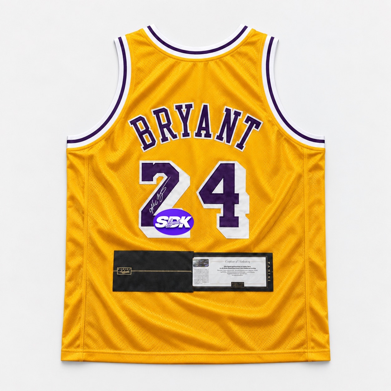 Kobe Bryant Signed Los Angeles Lakers Yellow Jersey Panini COA