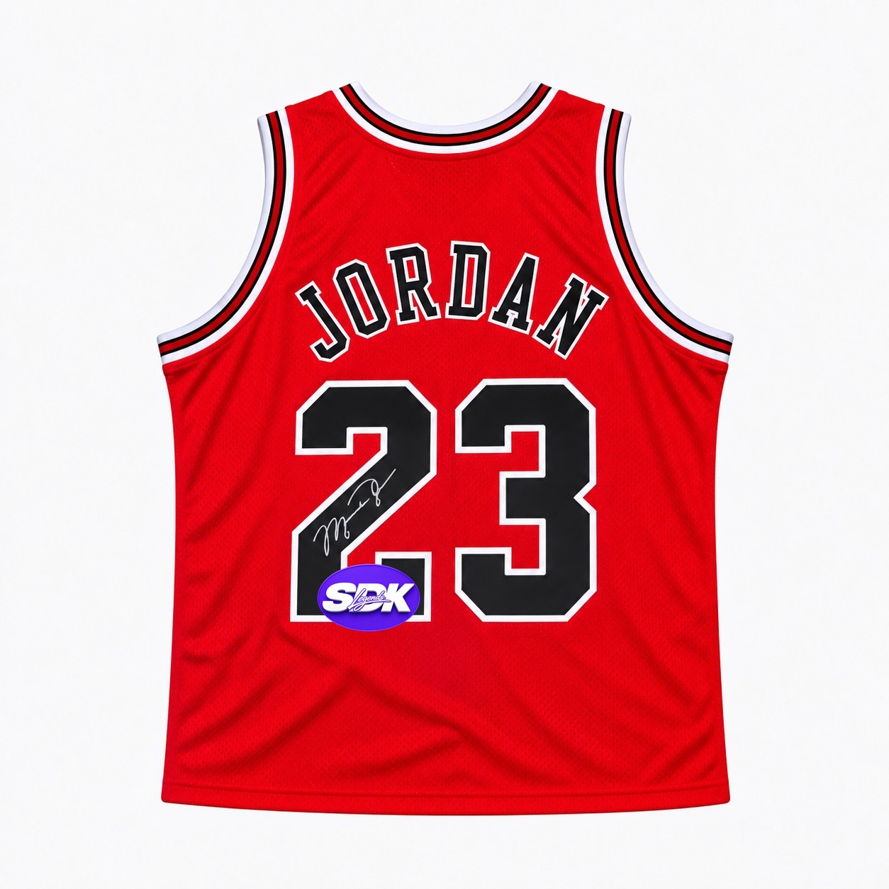 Michael Jordan Signed Chicago Bulls Red Jersey UDA COA