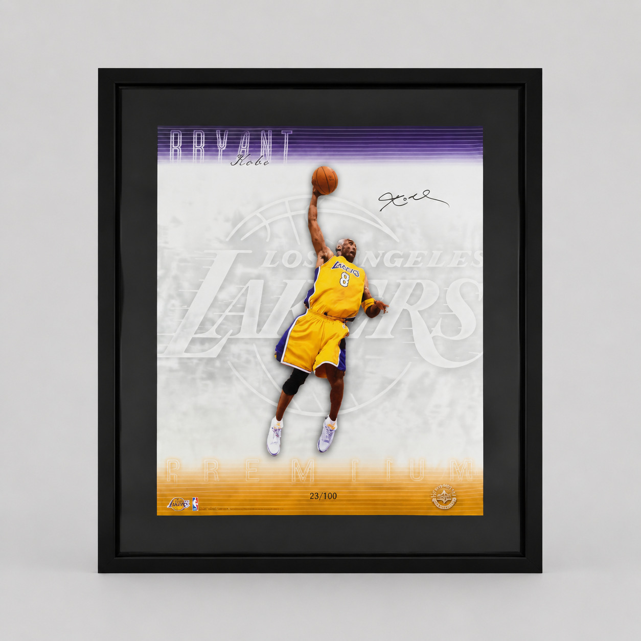 Kobe Bryant 16x20 Signature Slams Photo Hand Signed UDA COA