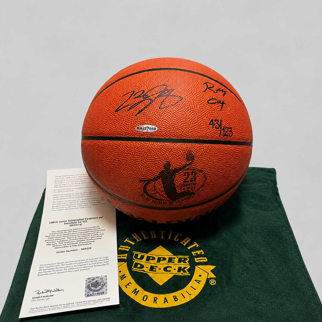 LeBron James Signed Basketball UDA COA ROY 04 Limited Edition 43/123