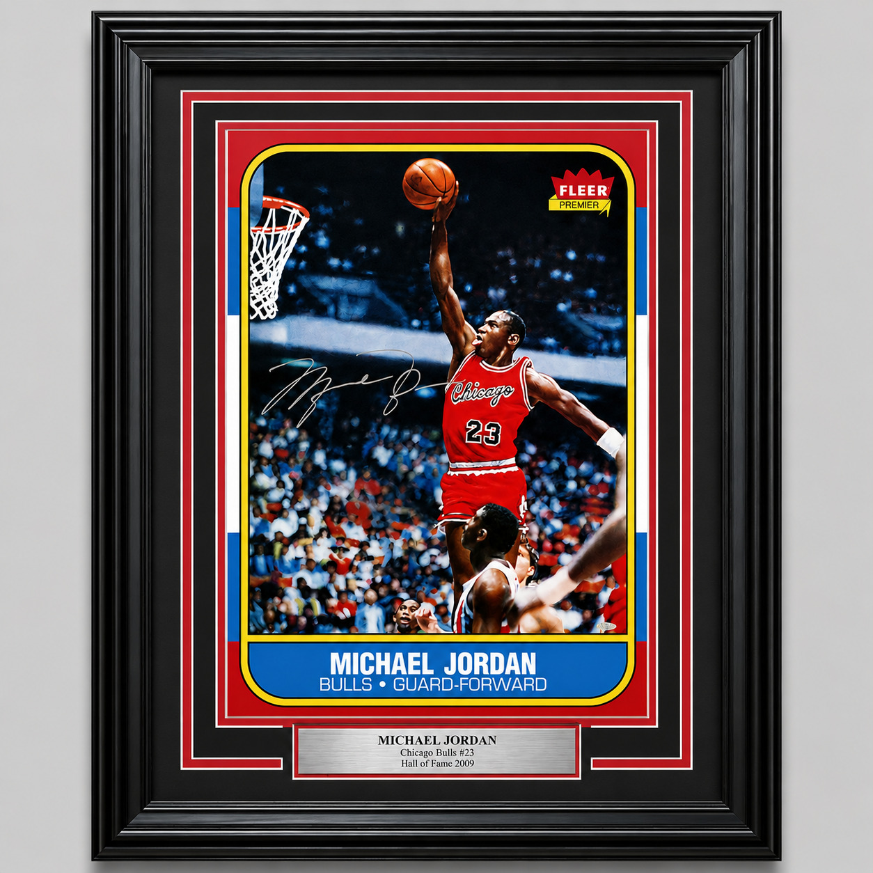 Michael Jordan Signed 1986 Fleer Blow Up UDA COA Auto