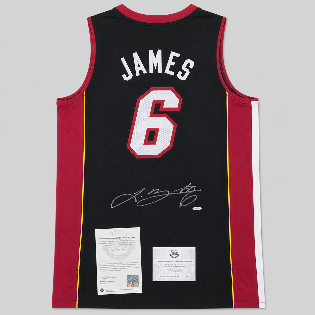 LeBron James Signed Heat Jersey UDA COA Auto #6