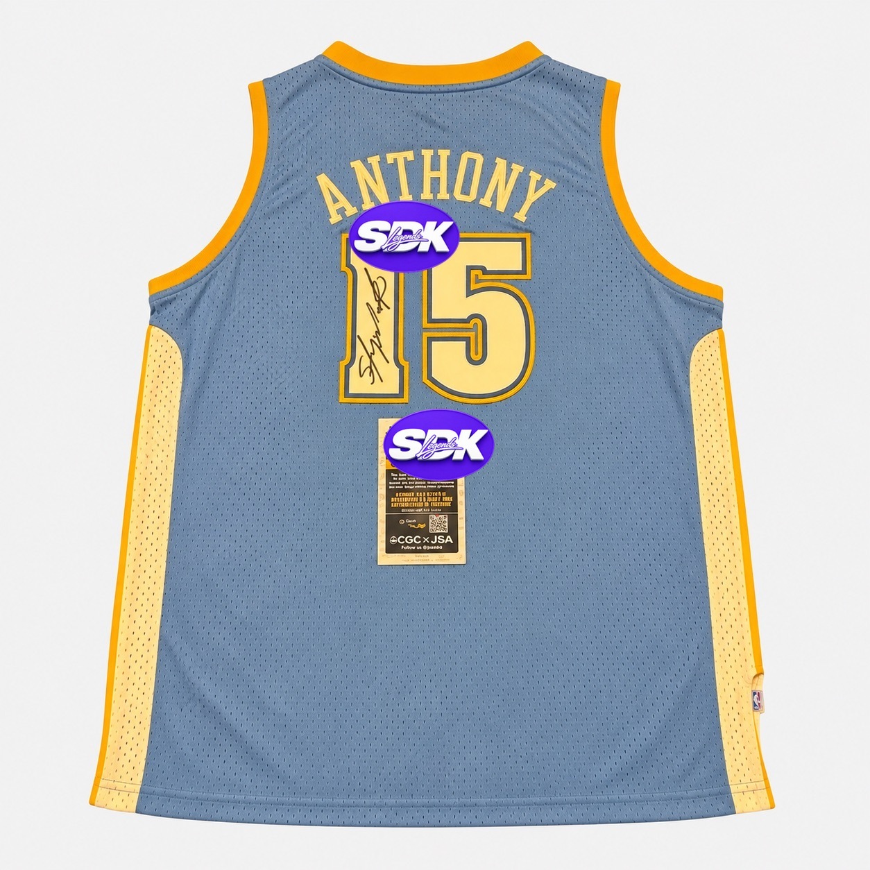 Carmelo Anthony Signed Denver Nuggets Jersey BAS COA