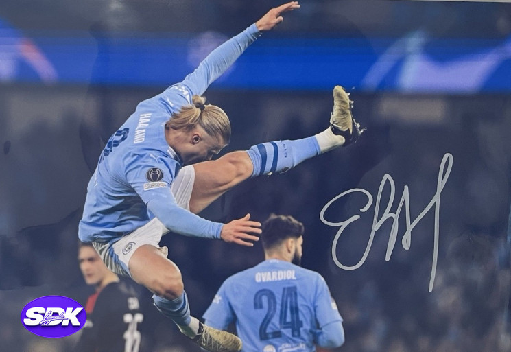Erling Haaland and Kevin De Bruyne Signed 8x10 Photo