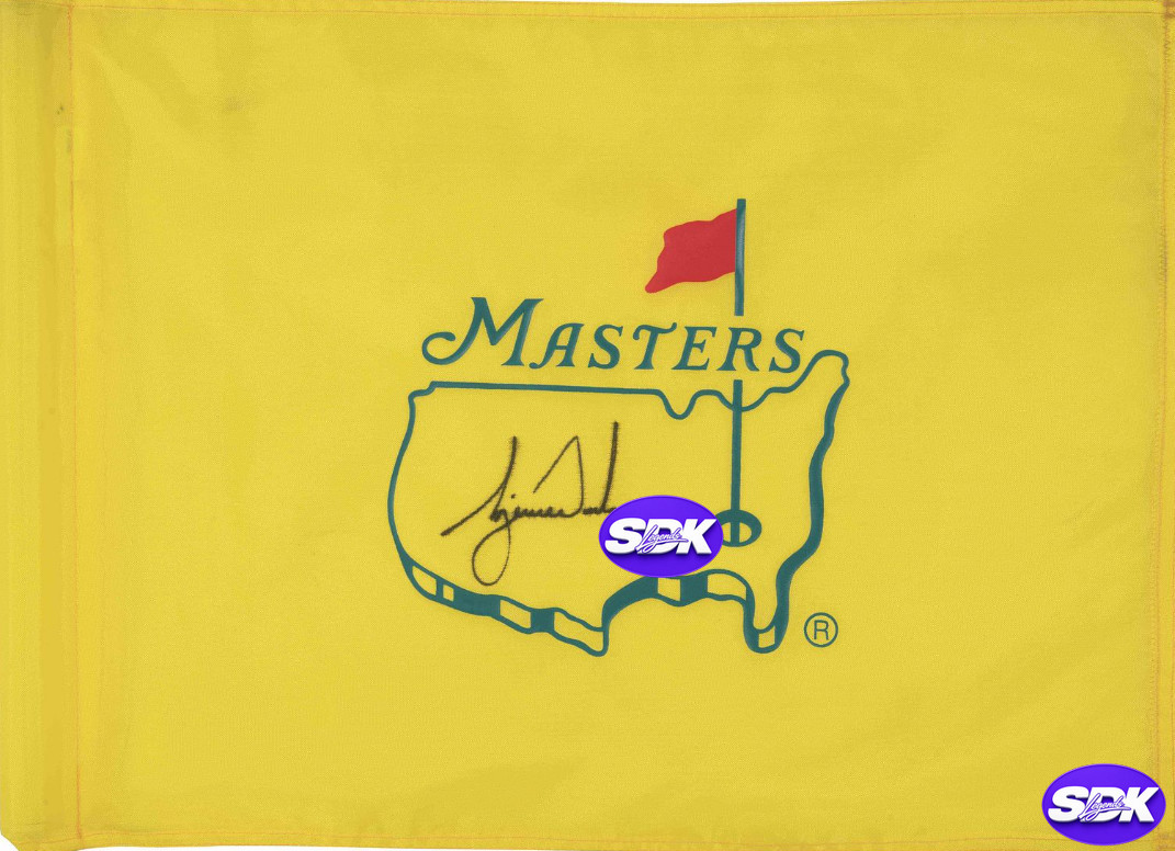 Tiger Woods Signed 2000 Pin Flag UDA COA