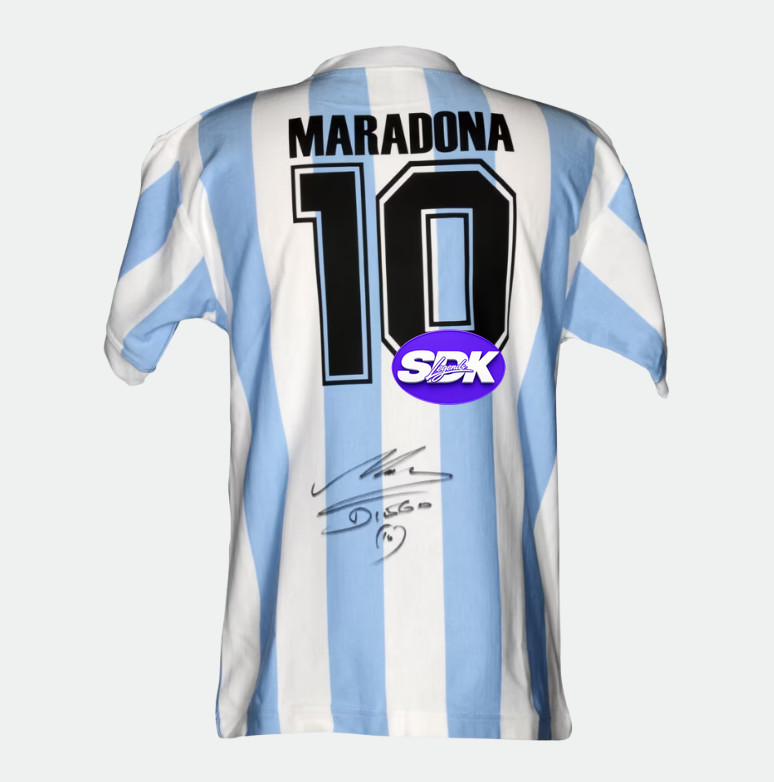 Diego Maradona Signed 1990 Argentina Jersey BAS COA