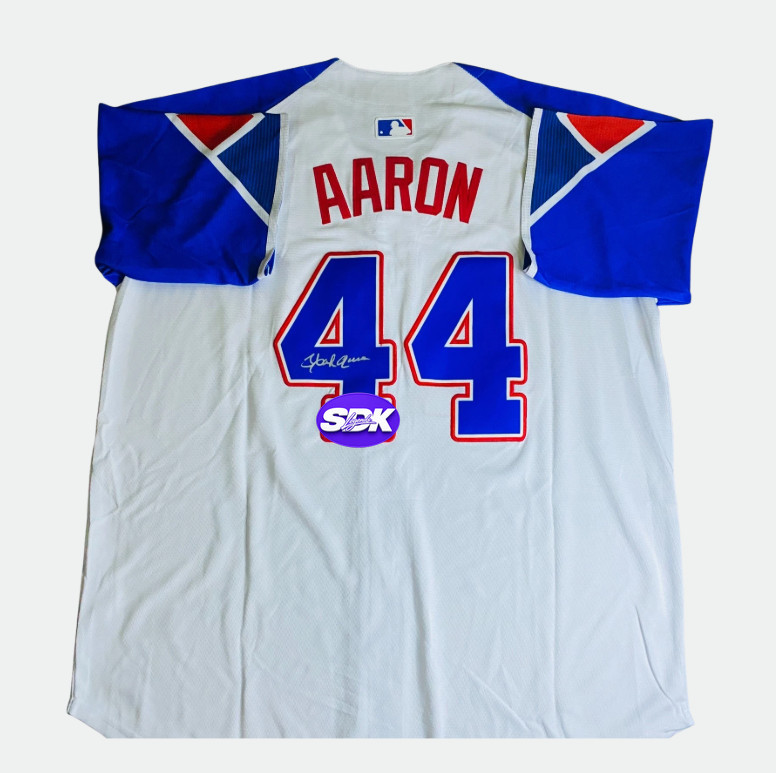 Hank Aaron Signed 1974 Atlanta Braves Jersey JSA COA