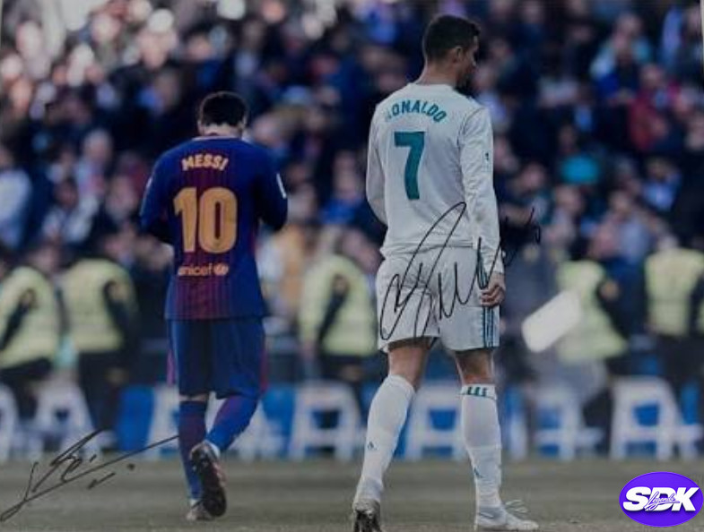 Lionel Messi and Cristiano Ronaldo Signed 2019 Argentina Photo BAS COA