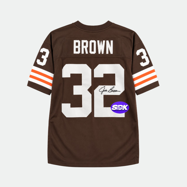 Jim Brown Hand Signed Autographed Football Jersey JSA COA