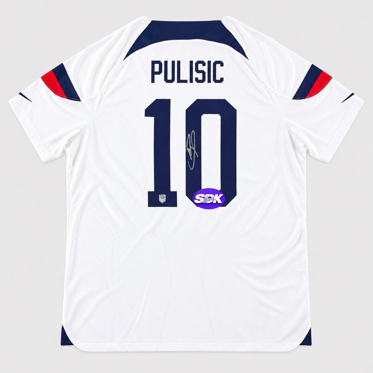 Christian Pulisic Signed 2022 White US Home Jersey Panini COA