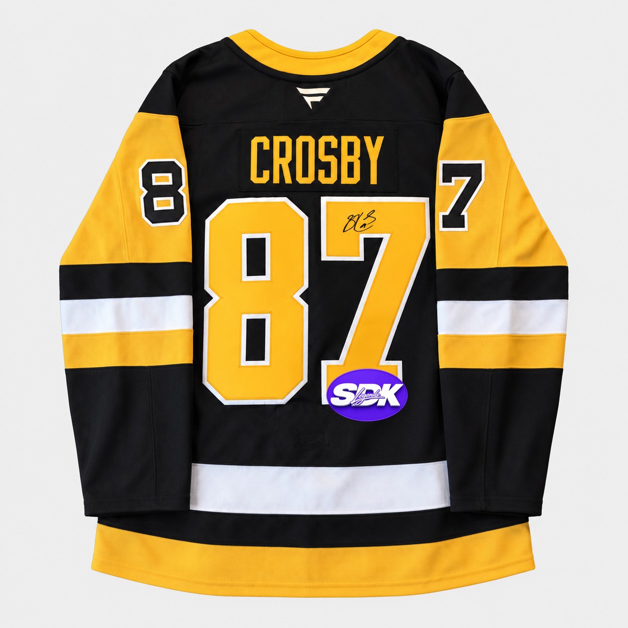 Sidney Crosby Signed Pittsburgh Penguins Black Gold Stripes Jersey PSA COA