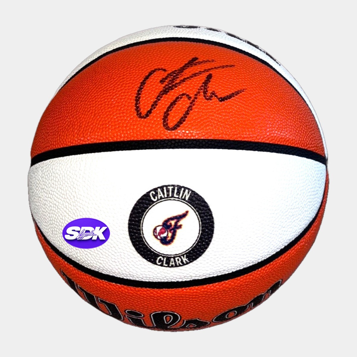 Caitlin Clark Signed Indiana Fever Orange White Basketball BAS COA
