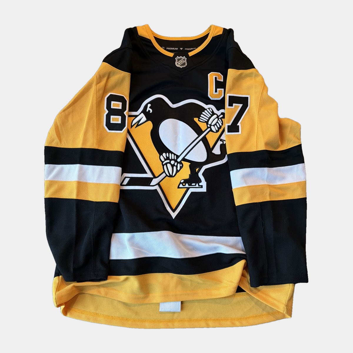 Sidney Crosby Signed Pittsburgh Penguins Black Gold Stripes Jersey PSA COA - Image 2