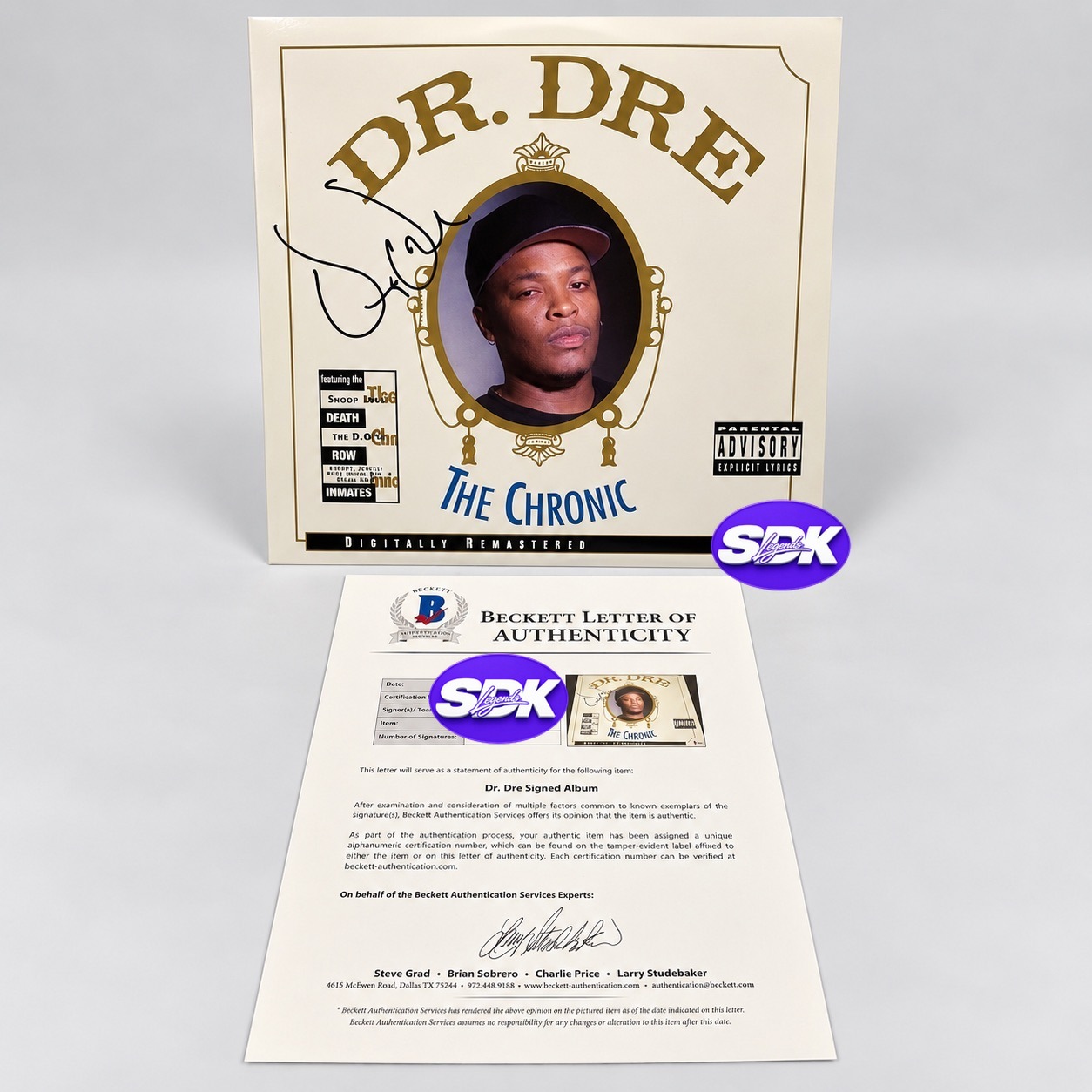 Dr. Dre Signed Vinyl BAS COA