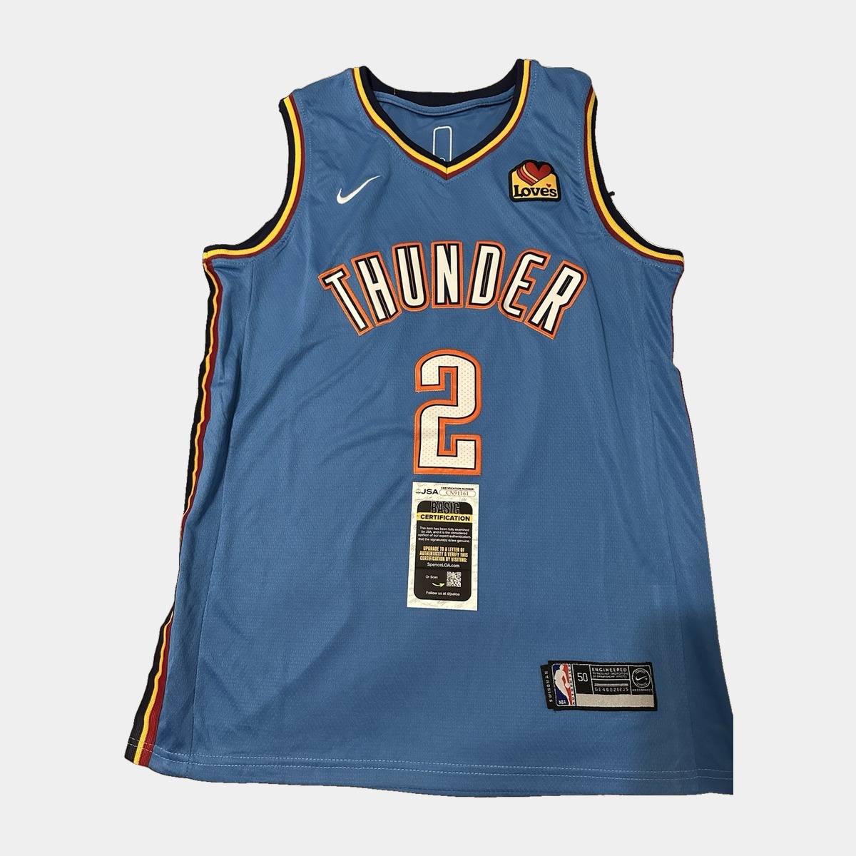 Shai Gilgeous-Alexander Signed Oklahoma City Thunder Blue Jersey JSA COA - Image 2