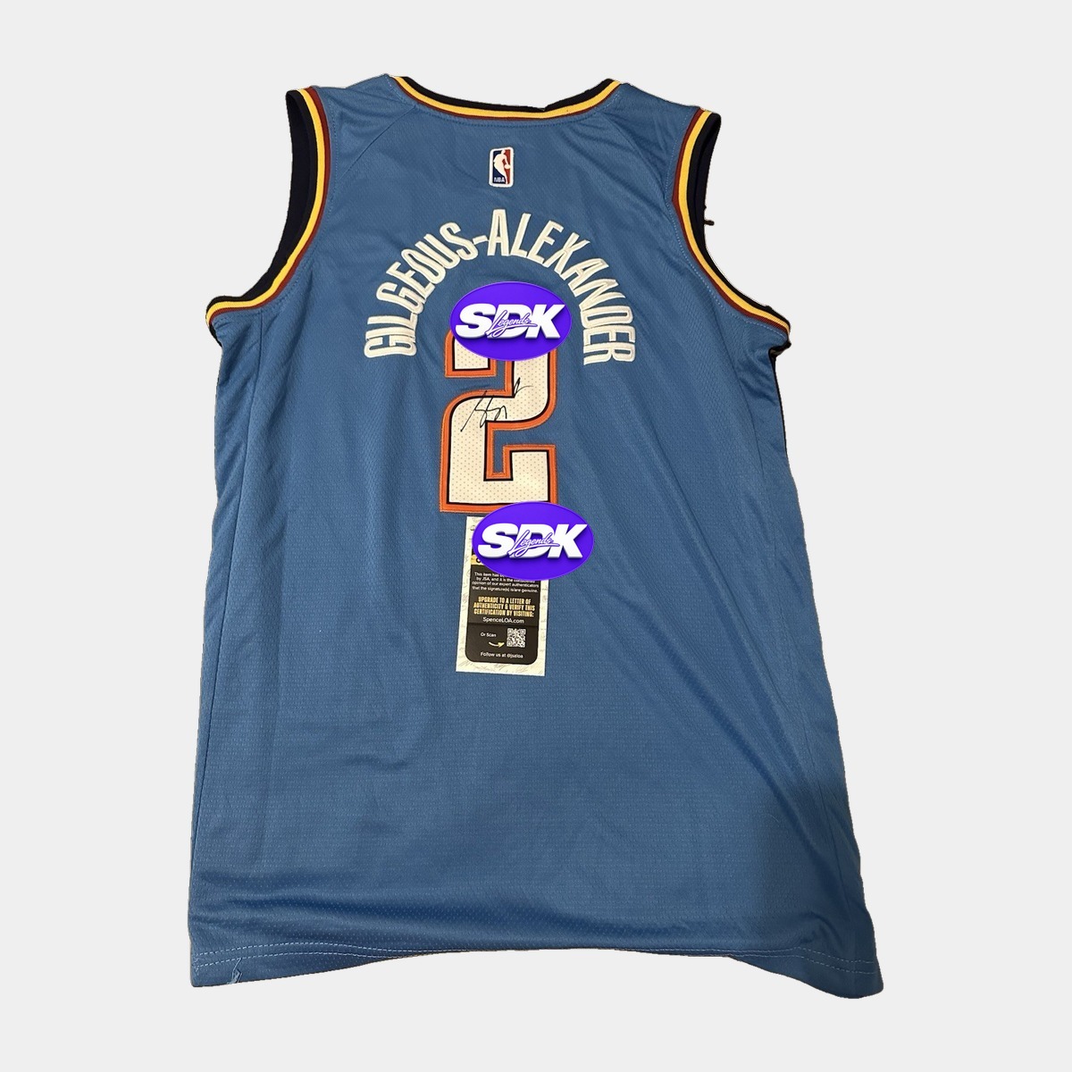 Shai Gilgeous-Alexander Signed Oklahoma City Thunder Blue Jersey JSA COA