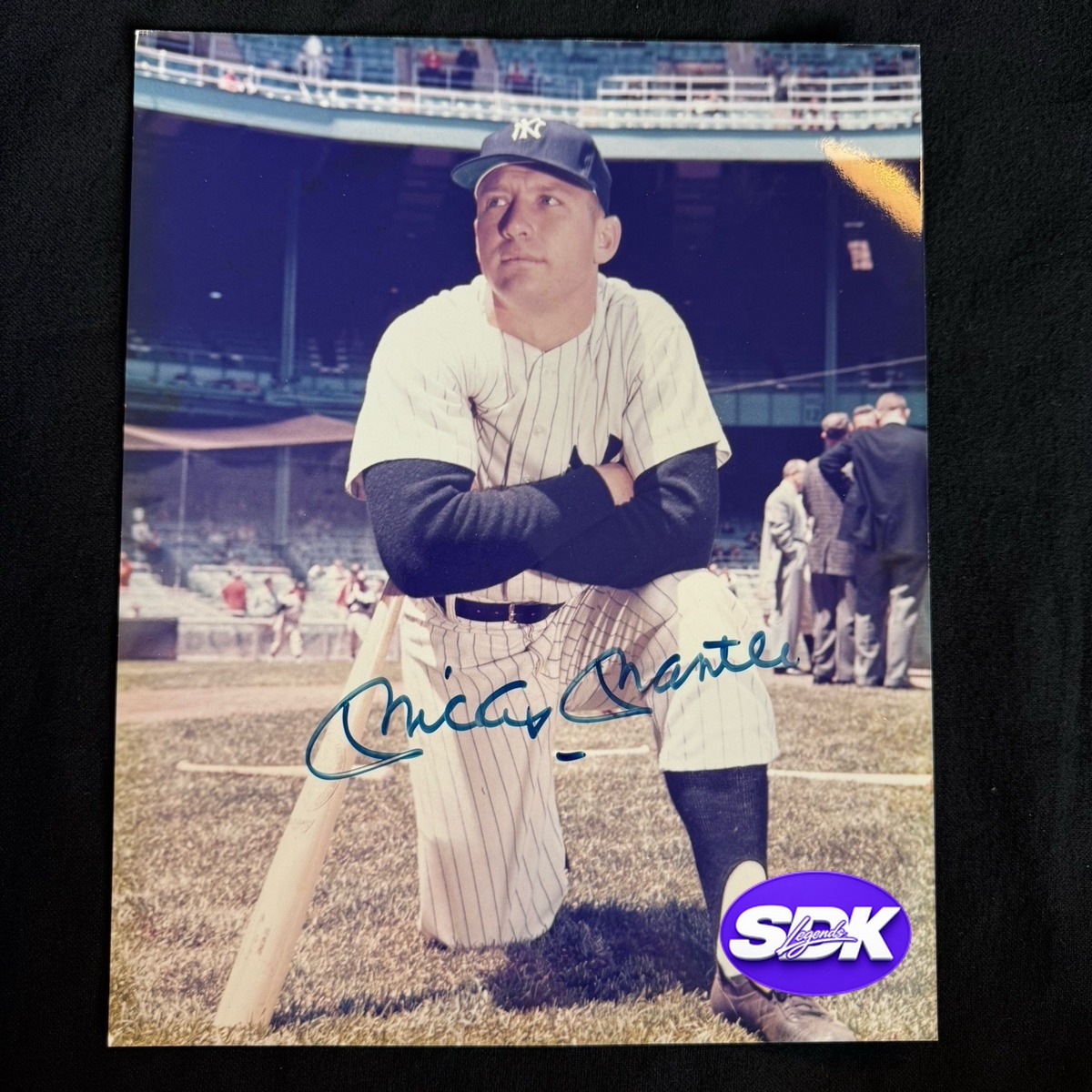 Mickey Mantle Signed New York Yankees Photo BAS COA